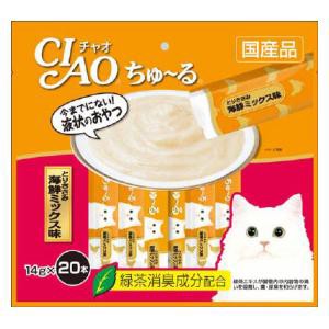 いなばペットフード チャオちゅ〜る20本入りとりささみ 海鮮ミックス味 返品種別A