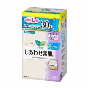 花王 ロリエしあわせ素肌 ボリュームパック 通気超スリム 特に多い昼用25cm 羽つき 30個 返品種別A