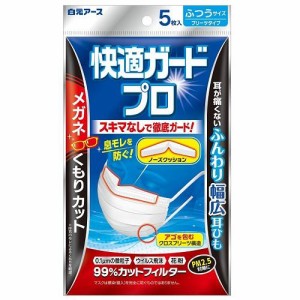 白元アース 快適ガードプロ プリーツタイプ ふつうサイズ5枚入 返品種別A