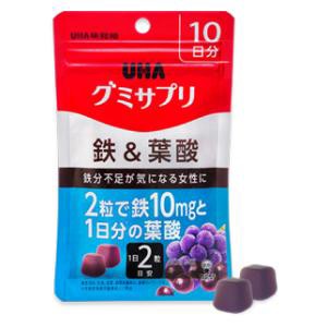 UHA味覚糖 UHA グミサプリ 鉄＆葉酸 10日分 返品種別B