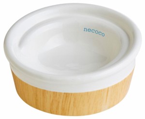 ペティオ 猫用食器 necoco 食べやすい 木目調 陶器食器 ウエットフード向き 返品種別A