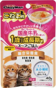 ドギーマンハヤシ 猫ちゃんの国産牛乳を使ったスープごはん ささみ＆サーモン こねこ用 40g 返品種別B