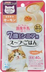 ドギーマンハヤシ 猫ちゃんの国産牛乳を使ったスープごはん ささみ＆サーモン シニア用 40g 返品種別B