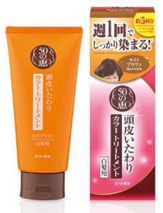 ロート製薬 50の恵 頭皮いたわりカラートリートメント ライトブラウン 150g 返品種別A