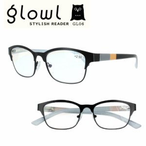 老眼鏡 おしゃれ レディース メンズ リーディンググラス 男性用 女性用 glowl ブラック 黒 スタイリッシュ シャープ インテリ GL06 シニ