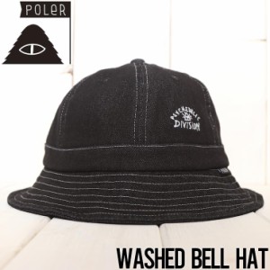 バケットハット 帽子 POLeR ポーラー WASHED BELL HAT 241MCV0257 BLACK DENIM 日本代理店正規品