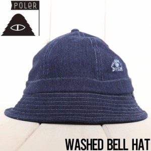 バケットハット 帽子 POLeR ポーラー WASHED BELL HAT 241MCV0259 BLUE DENIM 日本代理店正規品