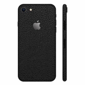 wraplus スキンシール iPhone8 対応 [ブラック光沢レザー] 全面タイプ