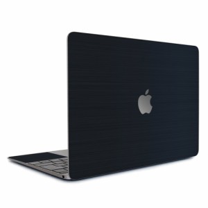 wraplus スキンシール MacBook Air 13 インチ M3 M2 2024 2022 対応 [ネイビーブラッシュメタル]