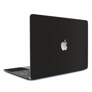 wraplus スキンシール MacBook Air 13 インチ M3 M2 2024 2022 対応 [ブラックブラッシュメタル]