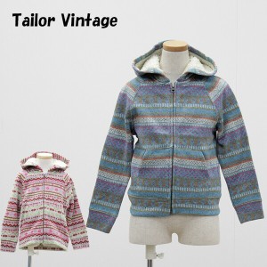 送料無料 アウトレット Tailor Vintage キッズ アウター フードボア ニットジップパーカー 冬 #10495 P281サ