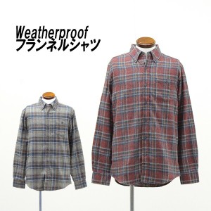 送料無料 アウトレット Weatherproof メンズ トップス チェック柄 フランネルシャツ 秋冬 #1600575 P689