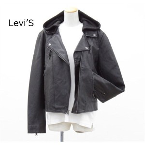 送料無料 アウトレット Levi’S リーバイス レディース アウター フード付き フェイクレザー ジャケット ライダース 秋冬 #1631026 P6882