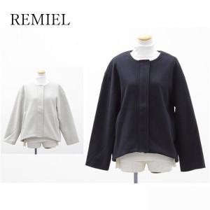 送料無料 アウトレット REMIEL レディース アウター ノーカラーコート ジャケット 秋冬 #45244 P7192F