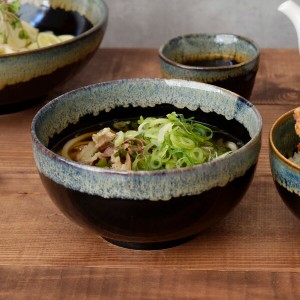 どんぶり　お好み丼（大）　天目白流し　和食器 丼 黒い食器 丼ぶり 多用丼 うどん どんぶり 蕎麦 そば 天丼 カツ丼 親子丼 サラダボウル