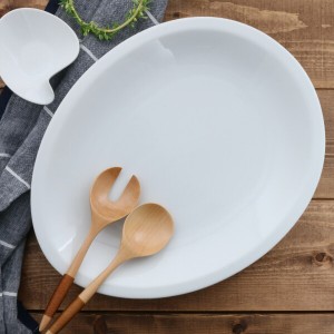 特大大皿　38cm　卵型　ホワイト大皿 楕円皿 パーティー食器 盛皿 ディナープレート ワンプレート