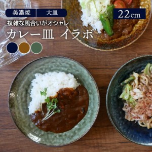 カレー皿  22cm イラボ 和食器 皿 サラダ皿 深皿 サラダボウル ボウル 中皿 プレート カレー皿 和 モダン カフェ風 食器 おしゃれ  菓子