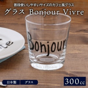 グラス300cc Bonjour Vivreコップ カップ タンブラー ガラス食器 ガラス製 食器 アイスコーヒー アイスティー ジュース 水 お茶 来客食器