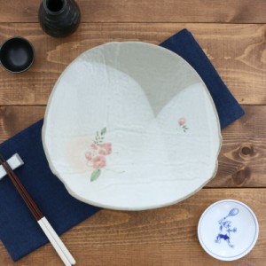 変形大皿 28cm 手描き草木瓜 陶器 アウトレットプレート お皿 皿 食器 和食器 おしゃれ 大皿 ディナープレート ワンプレート 盛り皿 パス