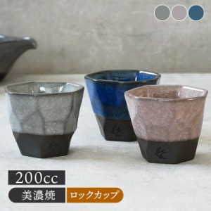 ロックカップ 200cc 氷裂貫入 つばめ工房和食器 おしゃれ タンブラー 酒器 カップ 湯呑み ゆのみ フリーカップ 焼酎カップ カラフル