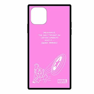  MARVEL マーベル スマートフォンケース ガラスハイブリッド ピンク キャプテン・アメリカ iPhone 11 Pro Max ケースタイプ PG-DGT19C16C