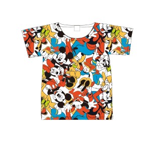 ディズニー ぎっしり 総柄 Tシャツ 130 ミッキー&フレンズ ミッキーマウス ミニーマウス ドナルドダック プルート グーフィー AWDS7252 