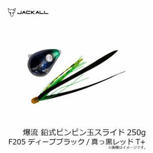 ジャッカル 爆流 鉛式ビンビン玉スライド 250g F205 ディープブラック/真っ黒レッドT+　　【釣具　釣り具】