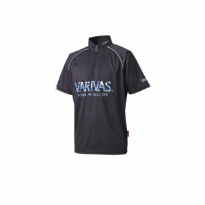 バリバス VAZS-24 ドライハーフジップ半袖 LL ブラック　【釣具 釣り具】