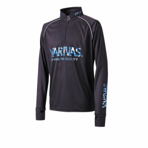 バリバス VAZS-23 ドライハーフジップ長袖  M ブラック　【釣具 釣り具】