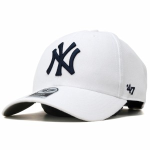 キャップ 47brand フォーティーセブン マジックアジャスター ツイル生地 Yankees '47 MVP WHT ホワイト フリーサイズ  [ ニューヨーク・