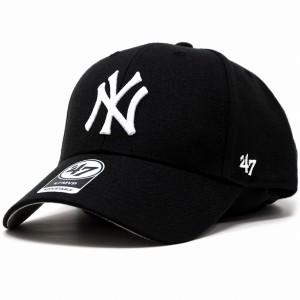 キャップ 47brand フォーティーセブン マジックアジャスター ツイル生地 Yankees '47 MVP BLK フリーサイズ ブラック 黒  [ ニューヨーク