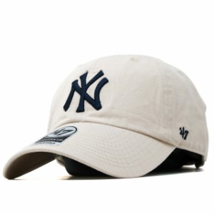 キャップ 47brand クリーンナップ フォーティーセブン Yankees '47 CLEAN UP BONE [BN] オフホワイト/ネイビー ベースボールキャップ ヤ