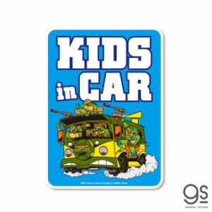 ミュータント・タートルズ  KIDS in CAR 青 キャラクターステッカー レトロ 車 子供 忍者タートルズ 亀 アニメ アメコミ TTS033