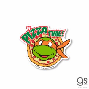 ミュータント・タートルズ PIZZA TIME! キャラクターステッカー レトロ ダイカット 忍者タートルズ 亀 アニメ アメコミ TTS006