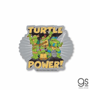 ミュータント・タートルズ TURTLE POWER キャラクターステッカー レトロ ダイカット 忍者タートルズ 亀 アニメ アメコミ TTS007