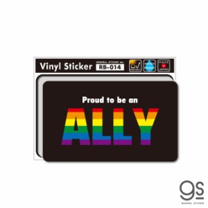 Proud to be an ALLY プラウド トゥー ビー アライ レインボー ステッカー M LGBT ジェンダー アピール 表示 応援 RB014