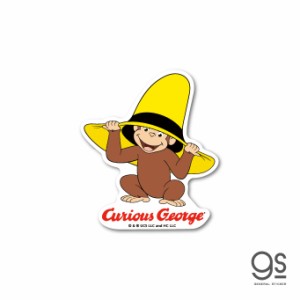おさるのジョージ ダイカットミニステッカー アニメ 帽子に隠れる ユニバーサル イラスト キャラクター かわいい アニメ CG026