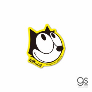 FELIX ダイカットミニステッカー FACE 黄 ユニバーサル キャラクター 黒猫 Cat フィリックス・ザ・キャット イラスト FLX010