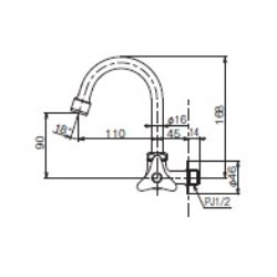 TOTO 単水栓 自在水栓  T131AUN13C