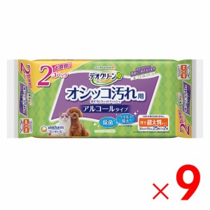 ユニ・チャーム デオクリーン オシッコ汚れ用 おそうじウェットティッシュ アルコールタイプ 厚手超大判サイズ （25枚入×2個パック）×9