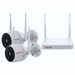 水鏡 Wi-Fiネットワーク屋外IPカメラ2台+専用レコーダーセット JA-K6510-PO1031-W