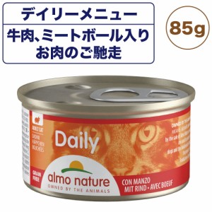 アルモネイチャー デイリーメニュー 牛肉、ミートボール肉のご馳走 85g 猫 キャットフード 猫用 ウェット 総合栄養食 缶詰