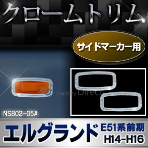 ri-ns802-05a サイドマーカー用 ELGRAND エルグランド(E51系前期 H14.05-H16.08 2002.05-2004.08)NISSAN ニッサン 日産・クロームメッキ