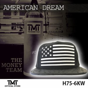 tmt-h75-6kw THE MONEY TEAM ザ・マネーチーム AMERICAN DREAM キャップ 黒ベースx白色国旗 刺繍(TMT フロイド・メイウェザー 帽子 スト