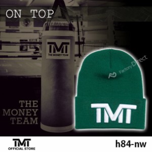 tmt-h84-nw THE MONEY TEAM ザ・マネーチームON TOP ニット( 緑ベース x 白ロゴ) 刺繍(フロイド・メイウェザー TMT メイウェザー ボクシ