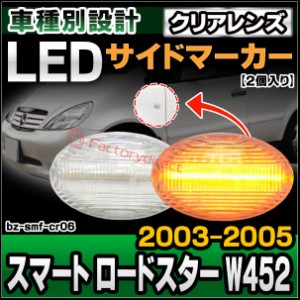 ll-bz-smf-cr06 (クリアーレンズ) Smart RoadSter スマート ロードスター W452 (2003-2005 H15-H17) LEDサイドマーカー LEDウインカー 純