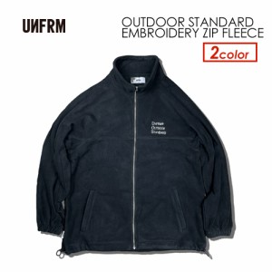 UNFRM OUTDOOR STANDARD ユニフォーム アウトドア スタンダード アパレル●OUTDOOR STANDARD EMBROIDERY ZIP FLEECE フロントジップフリ