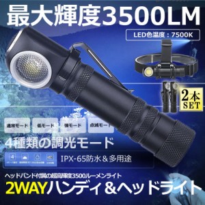 懐中電灯 ヘッドライト 2個セット 充電式 多機能 led ヘッドランプ ledライト XHP50 LED 4モード調光 耐衝撃 マグネット 軽量 小型 防水 