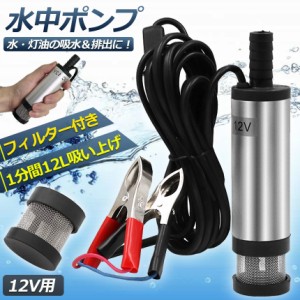 水中ポンプ 12V 小型 ウォーターポンプ 12L/min バッテリークランプ 電動 ポンプ ケーブル 3ｍ スイッチ式 強力 給油 給水 排油 排水 灯