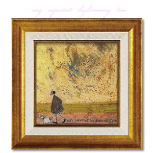 送料無料 ユーパワー サムトフト 大切なデイドリームタイム ST-04050 アートフレーム 絵 絵画 犬 イヌ dog sam toft